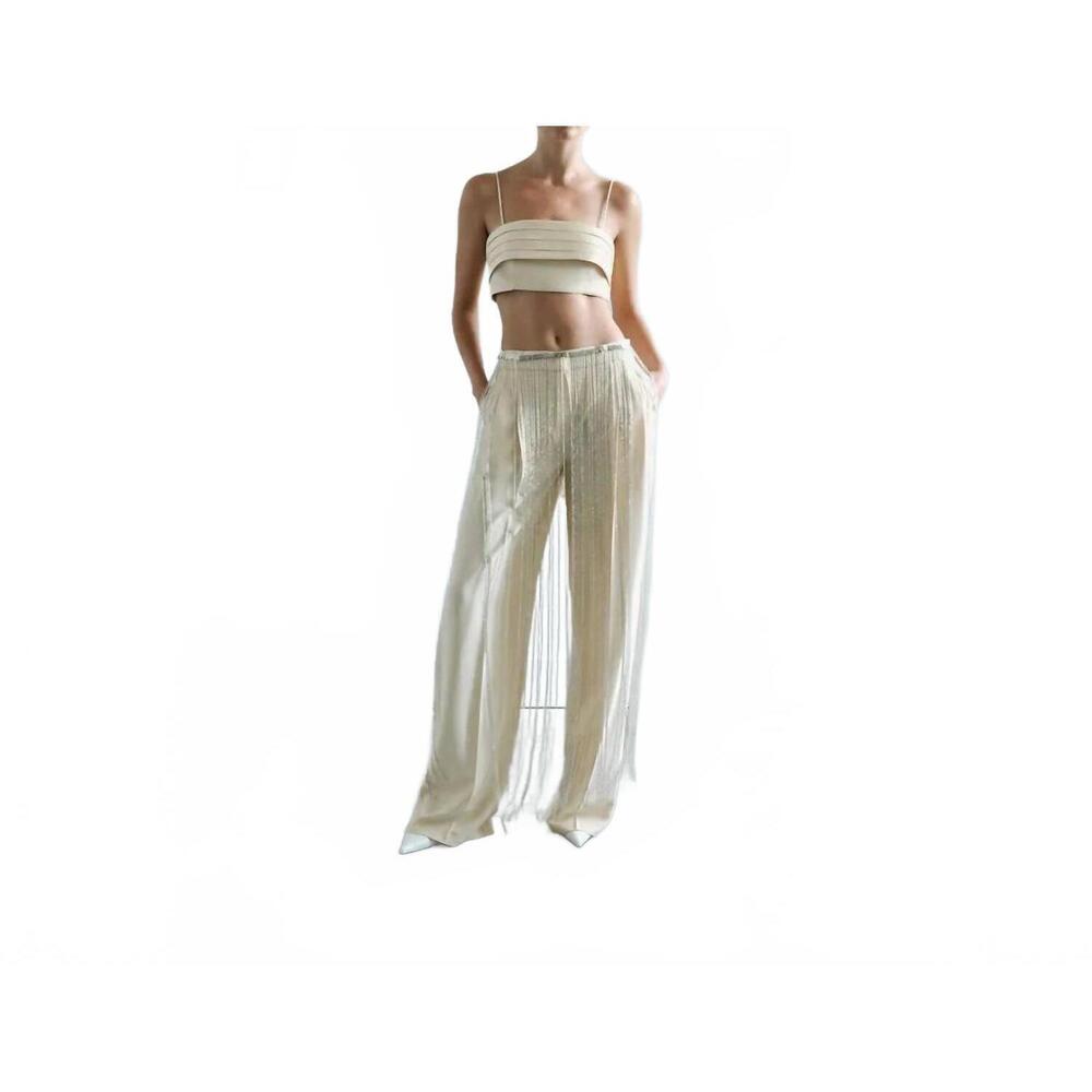 NEW ILA pia tuxedo belt detailed satin top in yellow